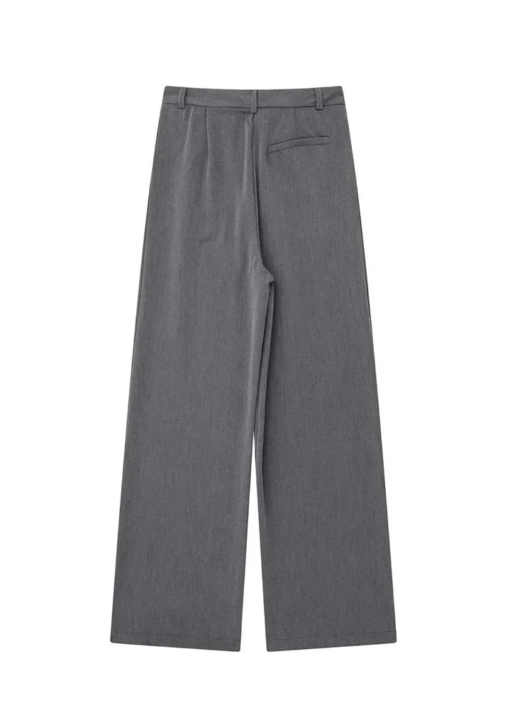 Calça Pantalona Alfaiataria Cinza