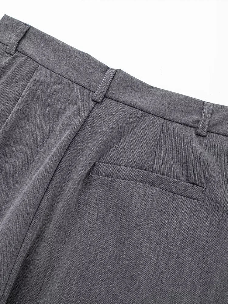 Calça Pantalona Alfaiataria Cinza