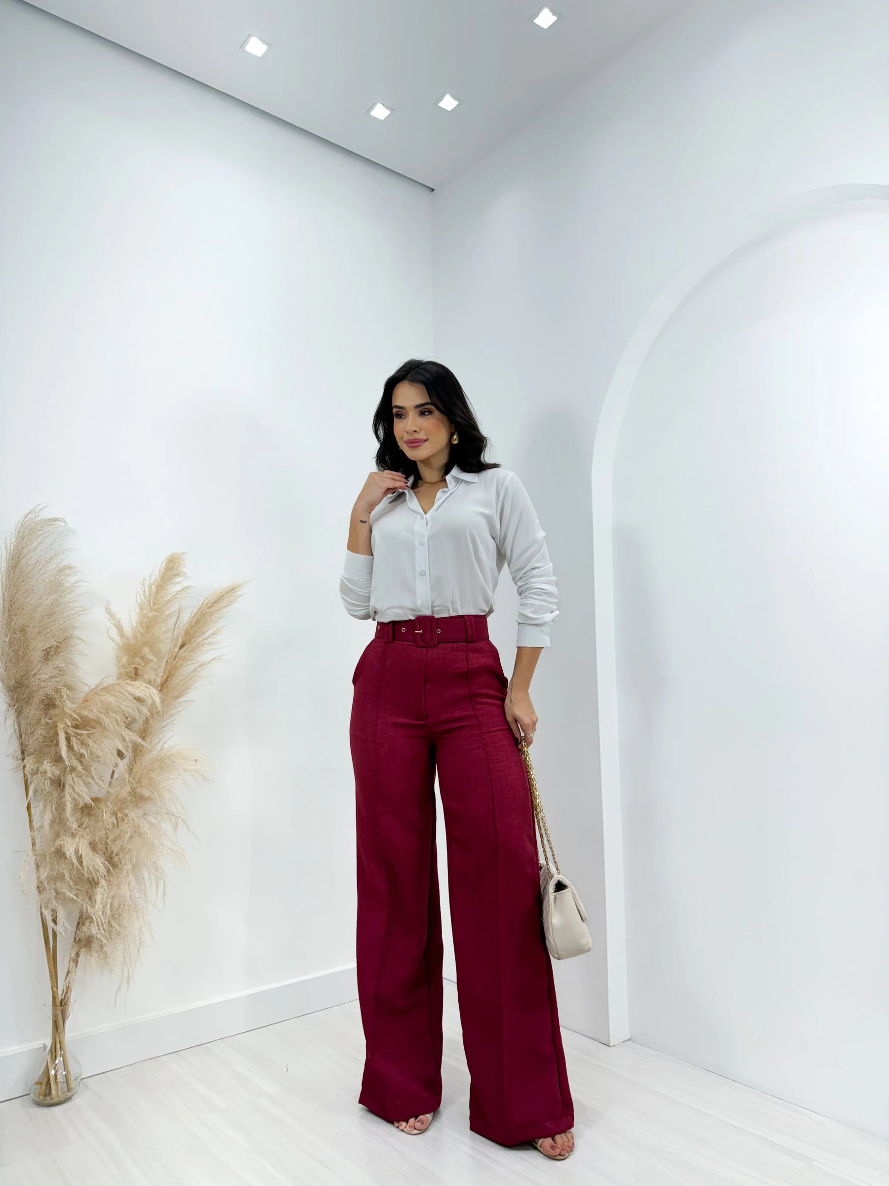 Calça Pantalona Linho