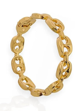 Bracelete Folheado a Ouro 18k Design de Botões Dourado