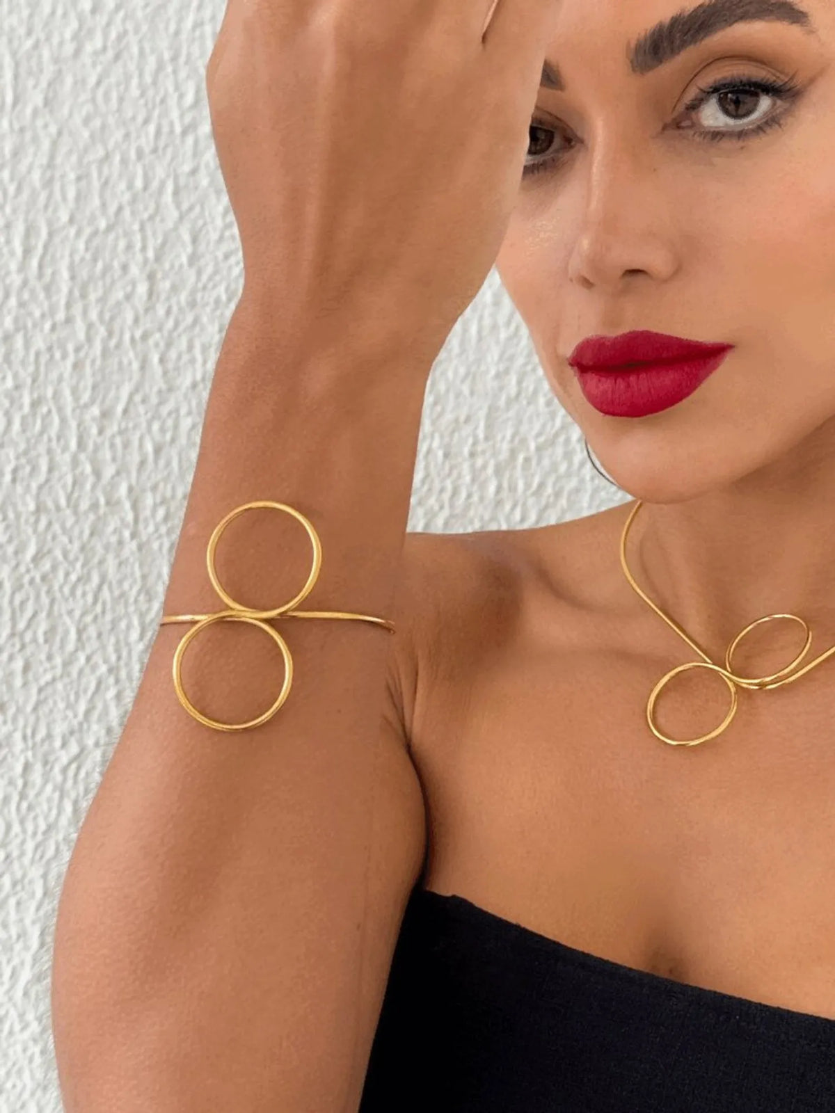 Bracelete Folheado a Ouro Aro Ágatha Dourado
