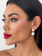 Brinco Folheado a Ouro 18k Inspiração Virginia Resina e Cravejado