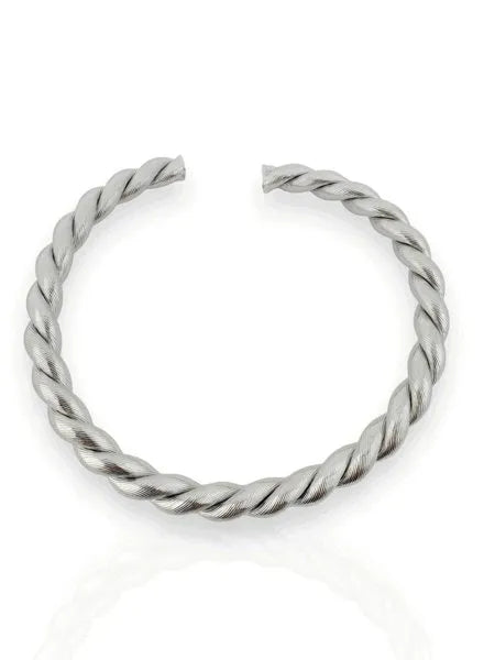 Choker Aro Trançado Prata e Ouro Prateado