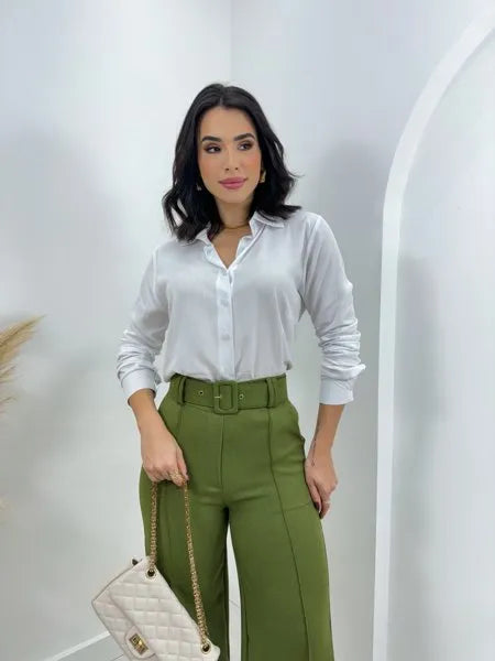 Calça Pantalona Linho