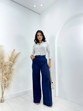 Calça Pantalona Linho