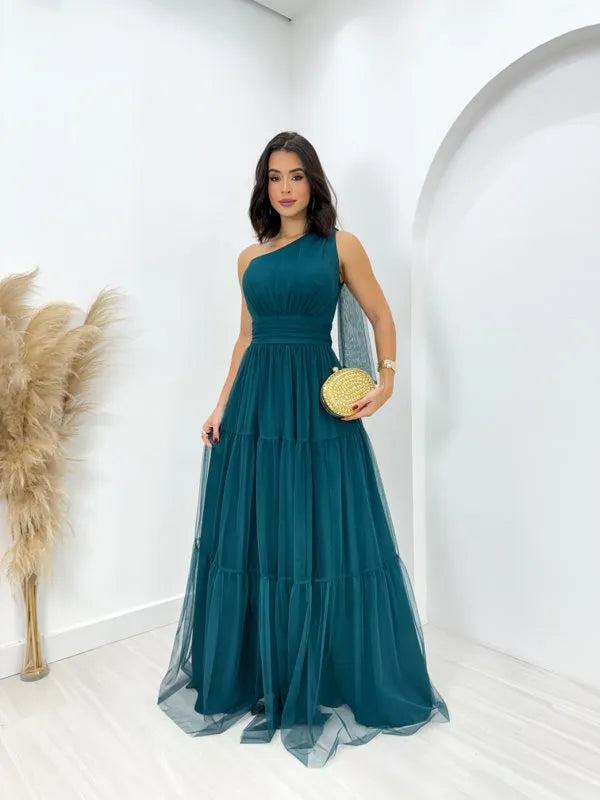 Vestido de Tule Emily Verde Esmeralda