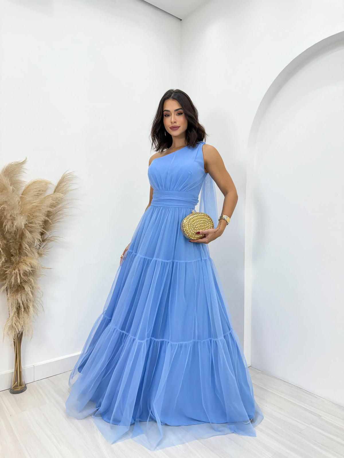 Vestido de Tule Emily Azul Serenity