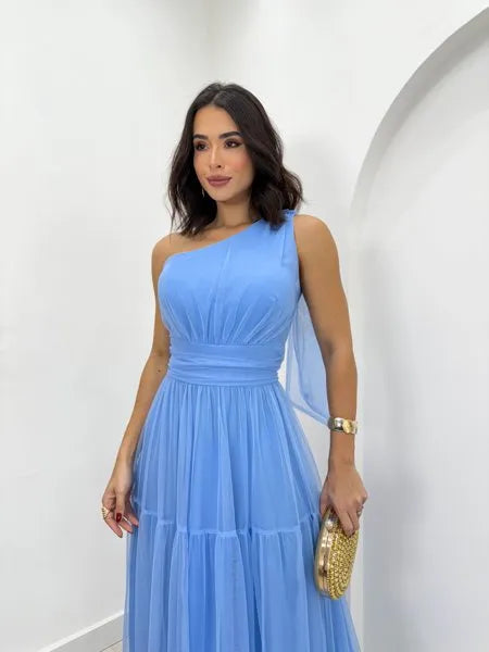 Vestido de Tule Emily Azul Serenity