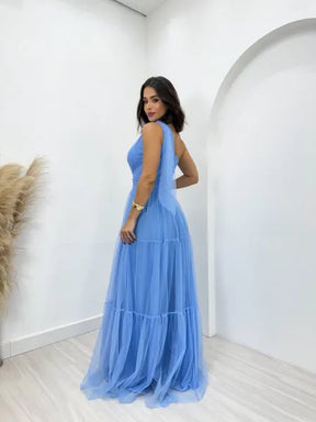 Vestido de Tule Emily Azul Serenity