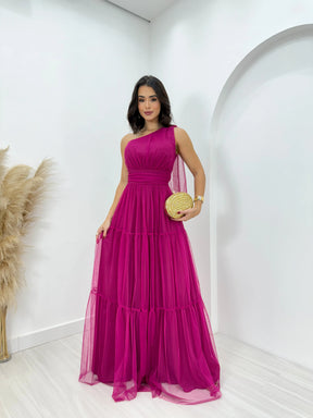 Vestido de Tule Emily Rosa Fúcsia