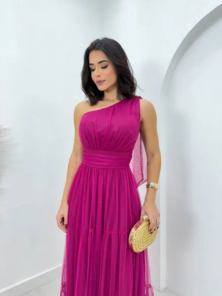 Vestido de Tule Emily Rosa Fúcsia