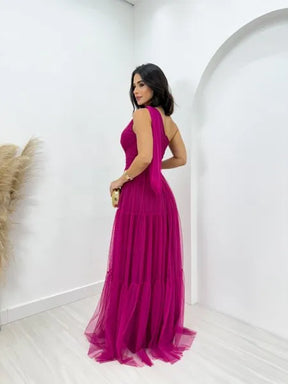 Vestido de Tule Emily Rosa Fúcsia