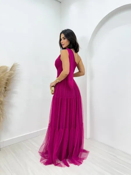 Vestido de Tule Emily Rosa Fúcsia