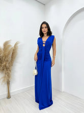 Vestido Longo Nicole Poliamida Azul Royal